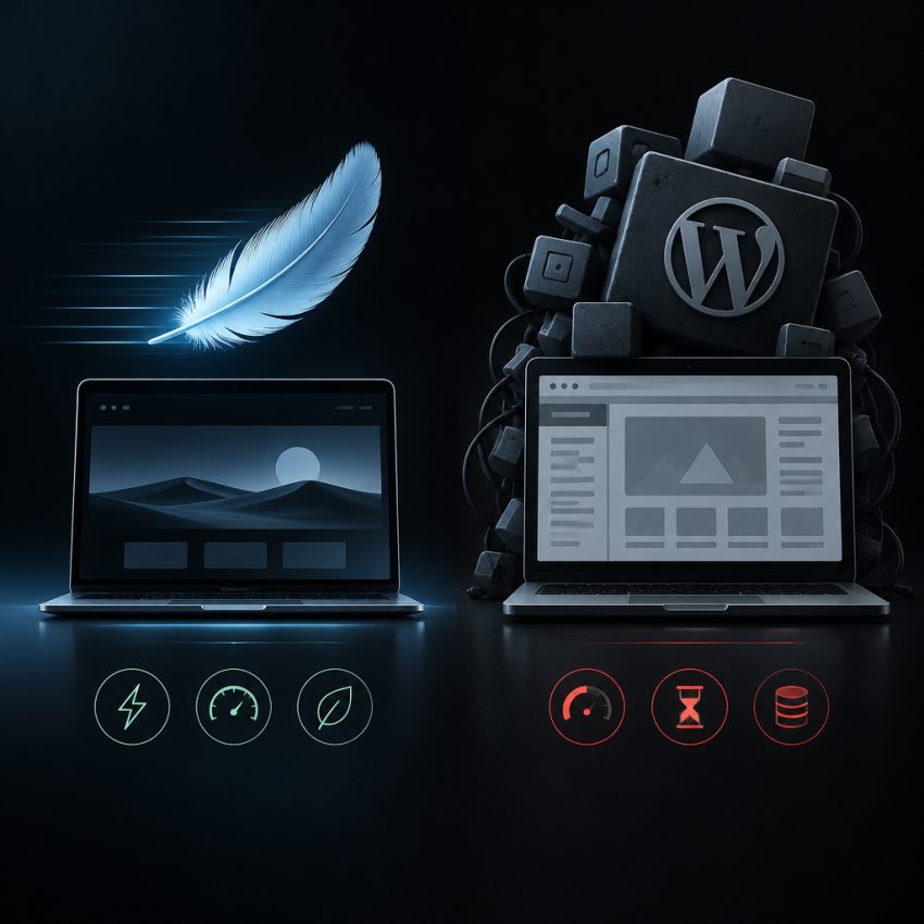 Ventajas de un sitio web ultraligero frente a plataformas pesadas como WordPress